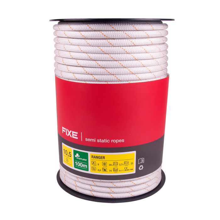 Roca 10.5mm Semi Static Ranger Rope 200m White